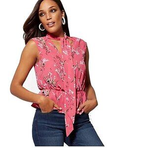 Women's New York And Company Pink Wrap Shirt New With Tags Size Medium